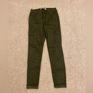 Olive Green Cargo style skinny jeans